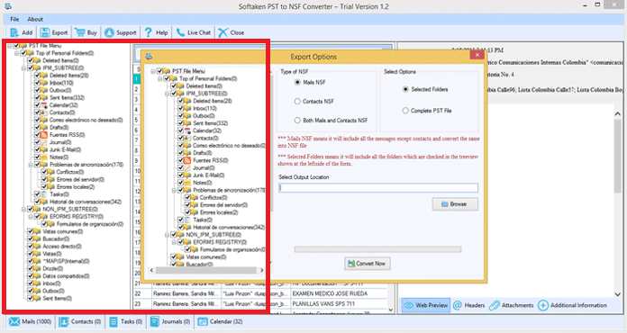 Convert PST to NSF