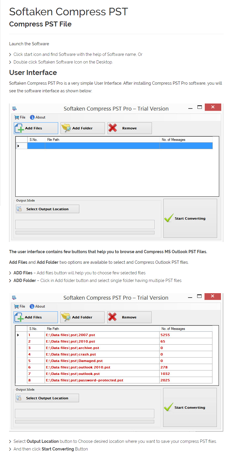 Compress PST User manual