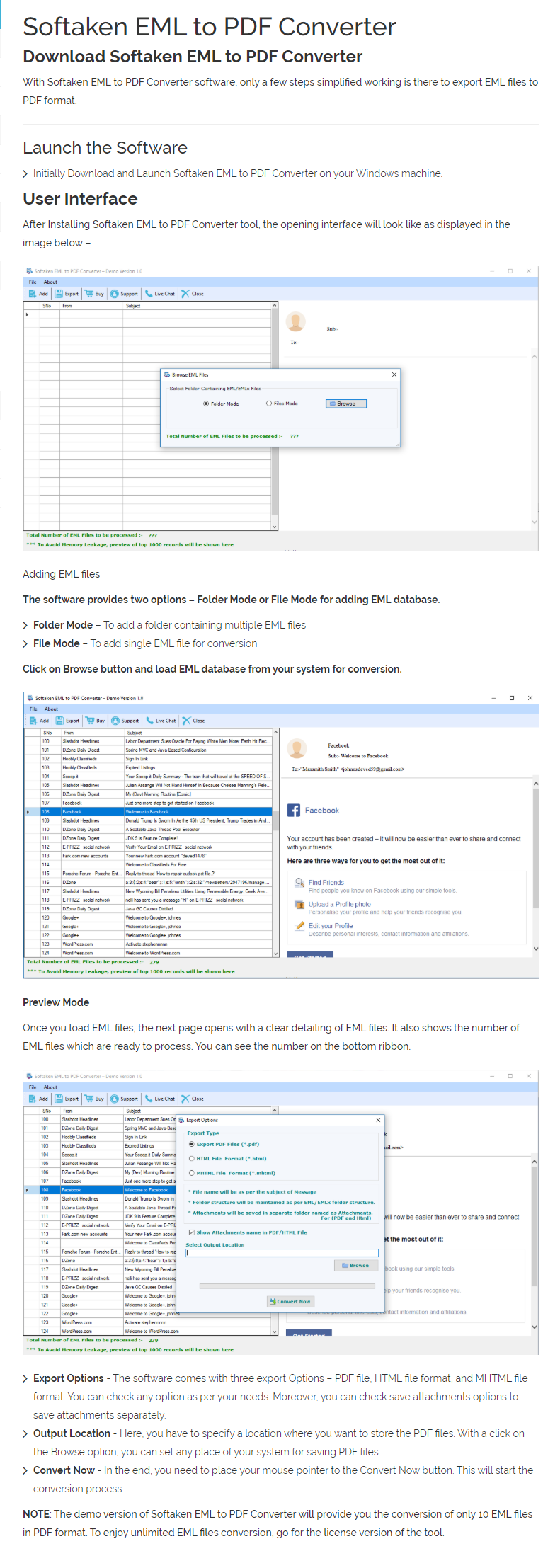 EML to PDF User Manual