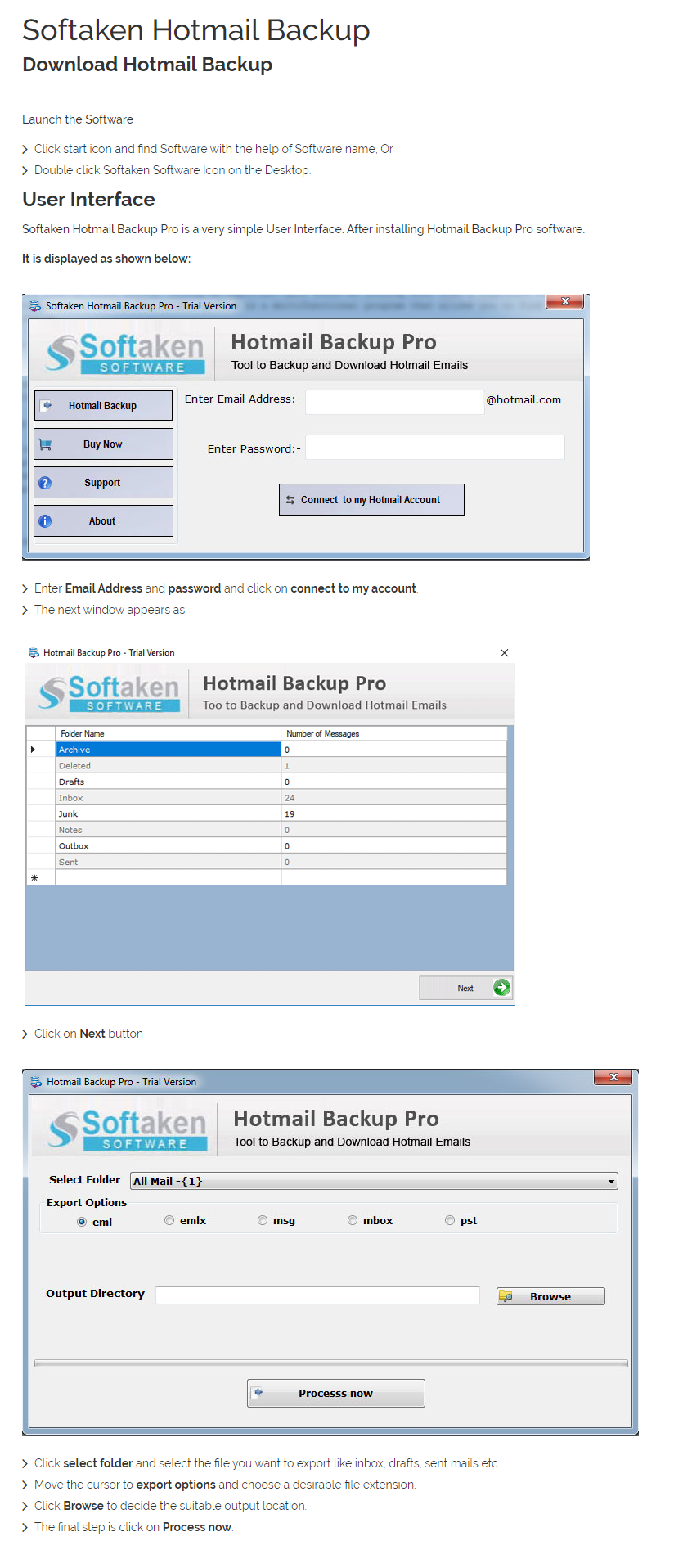 Hotmail Backup User Manual