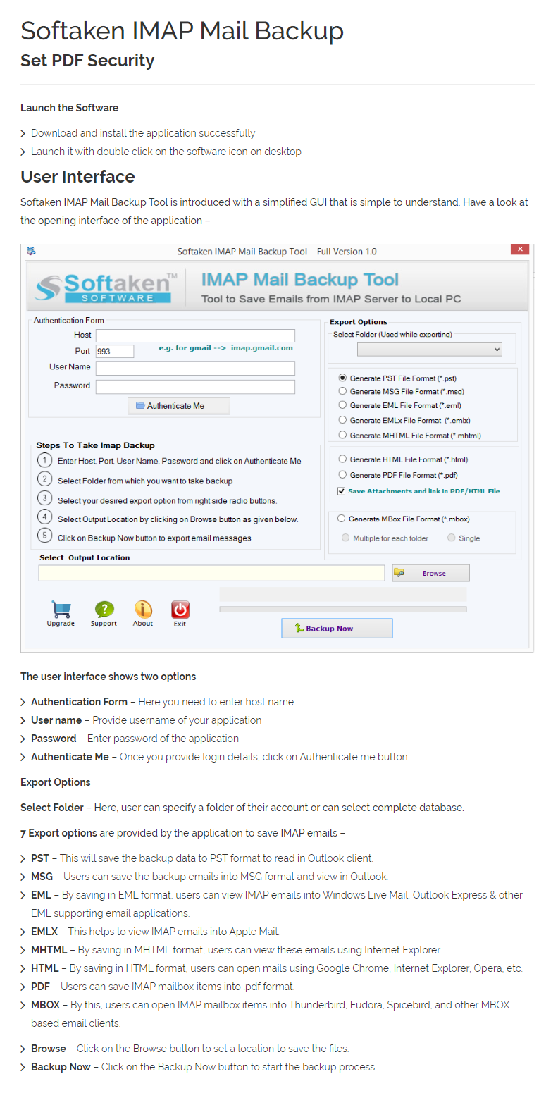 IMAP Backup User Manual