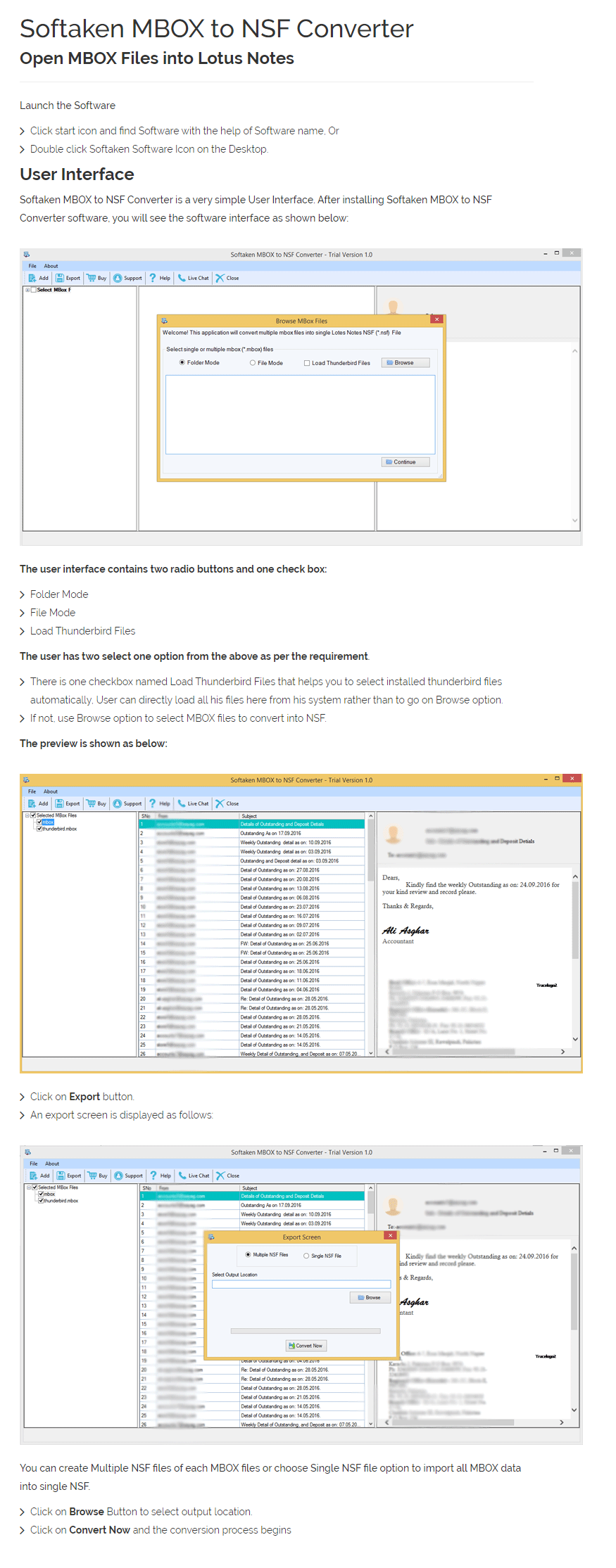 MBOX to NSF Converter User Manual