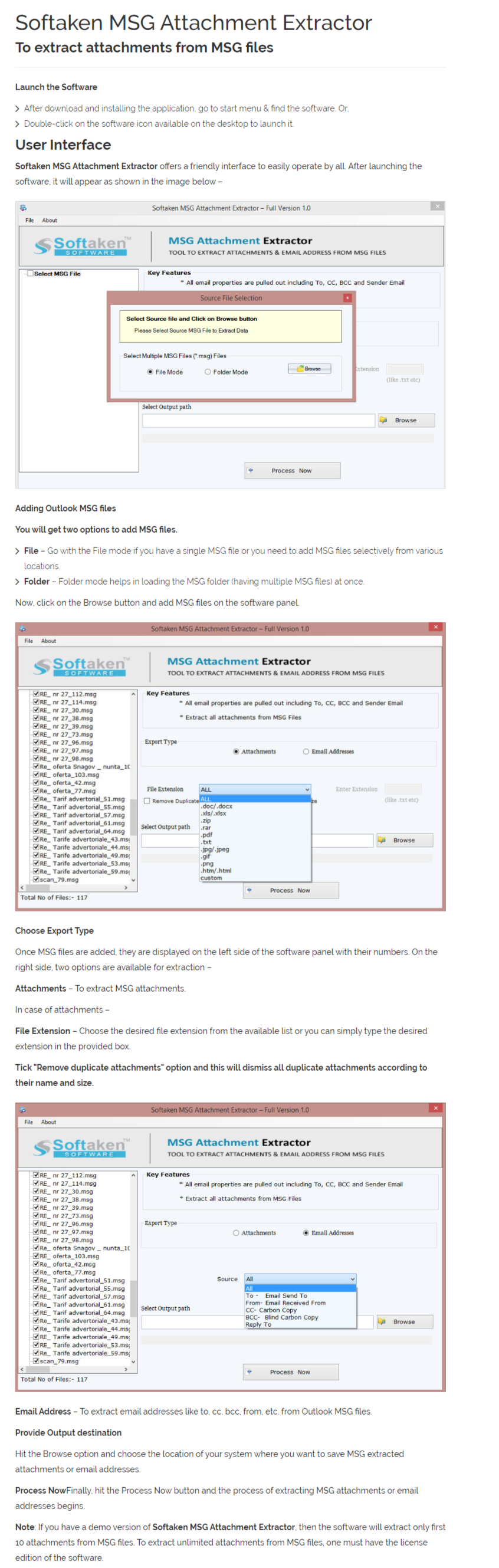 MSG Attachment Extractor User Manual