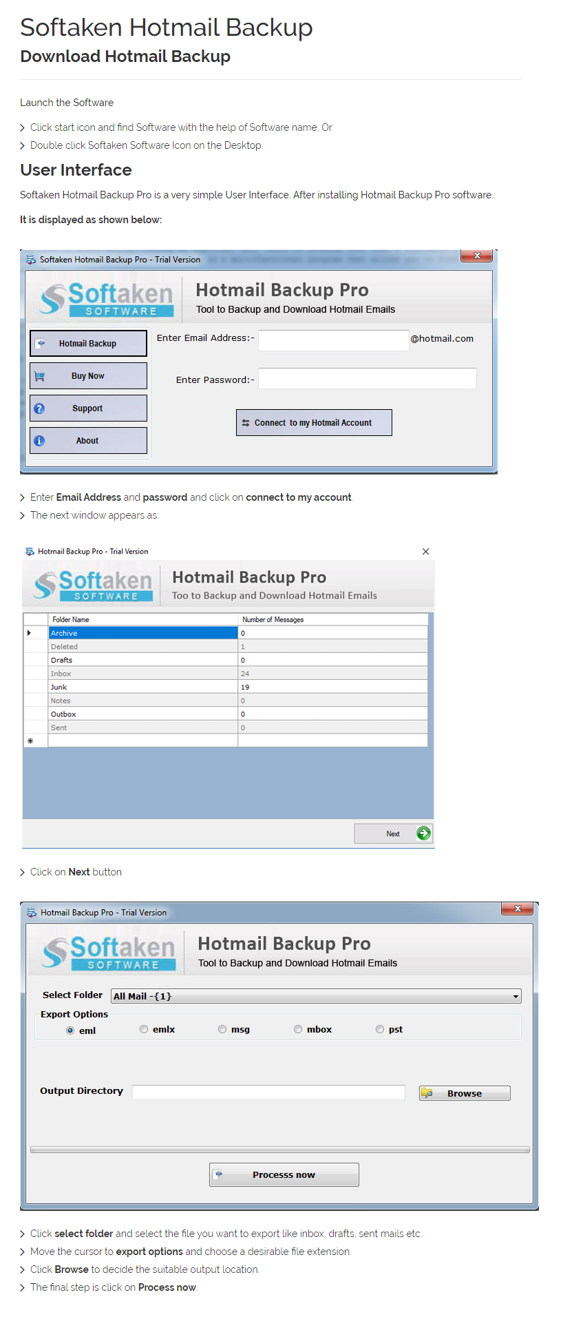 Outlook.com Backup User Manual