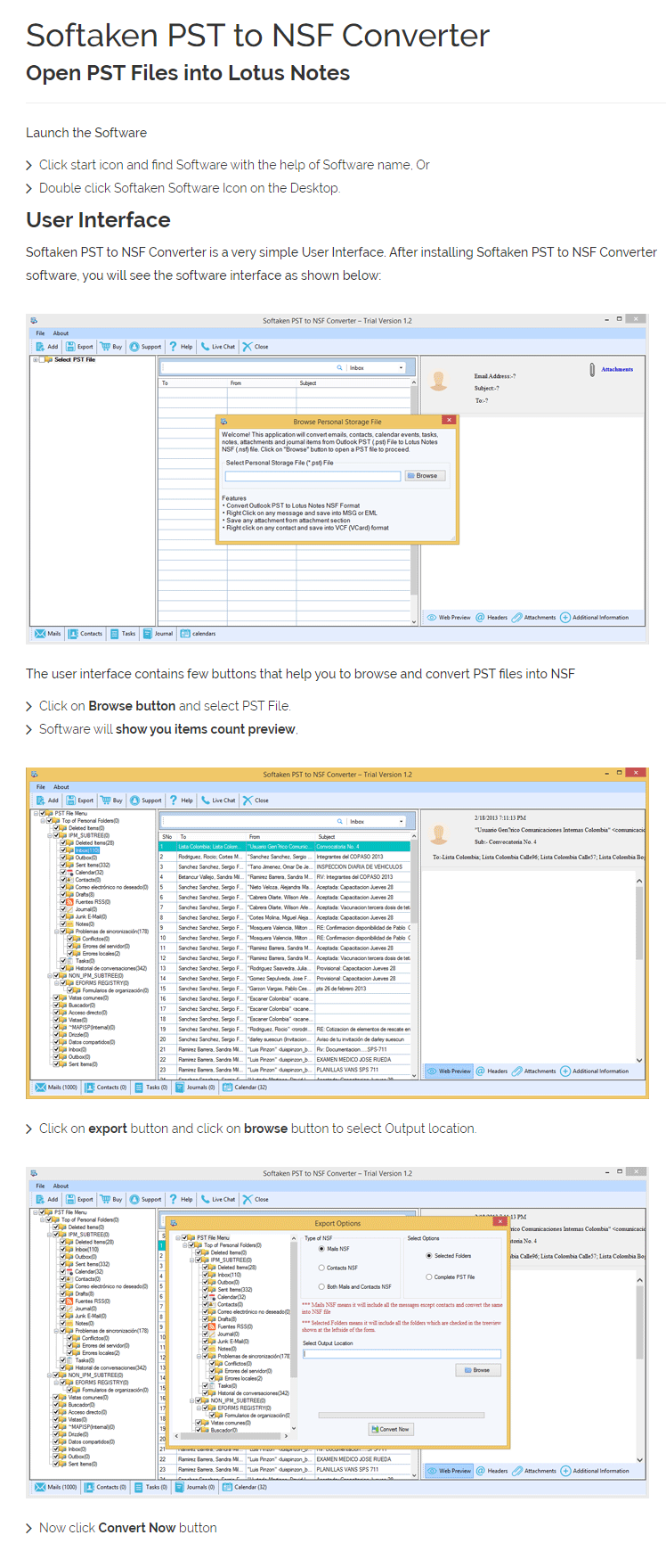 Outlook to Lotus Notes Converter User Manual