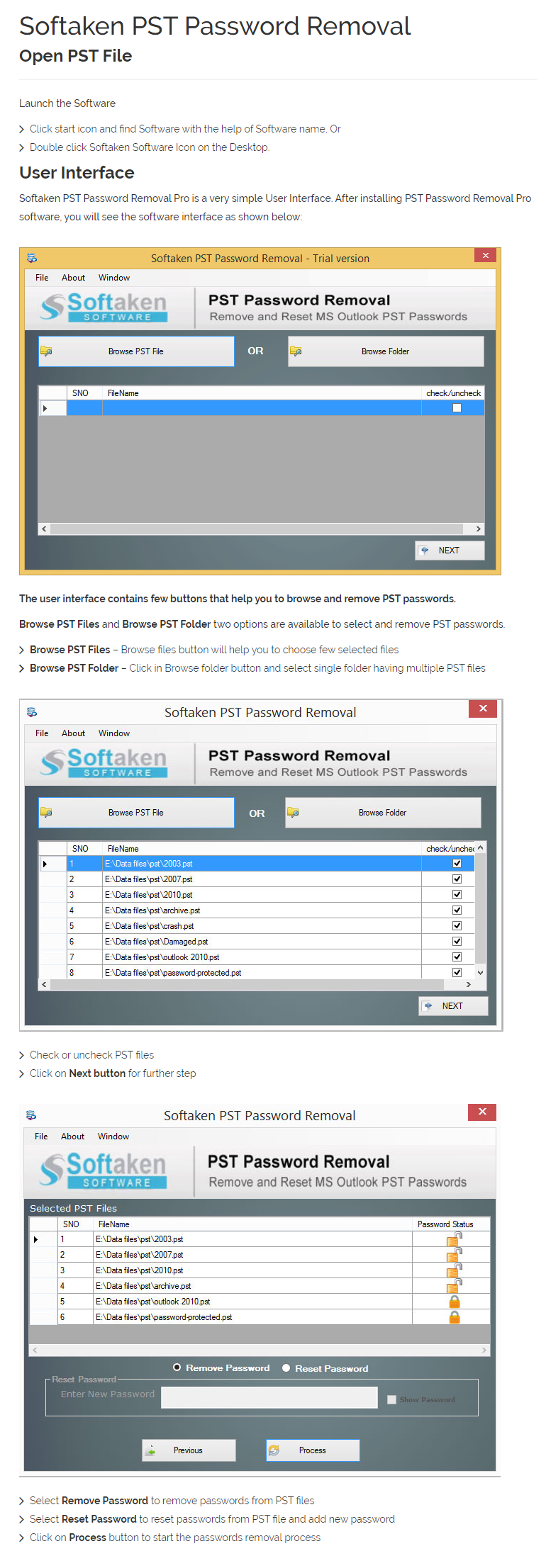 PST Password Recovery User Manual