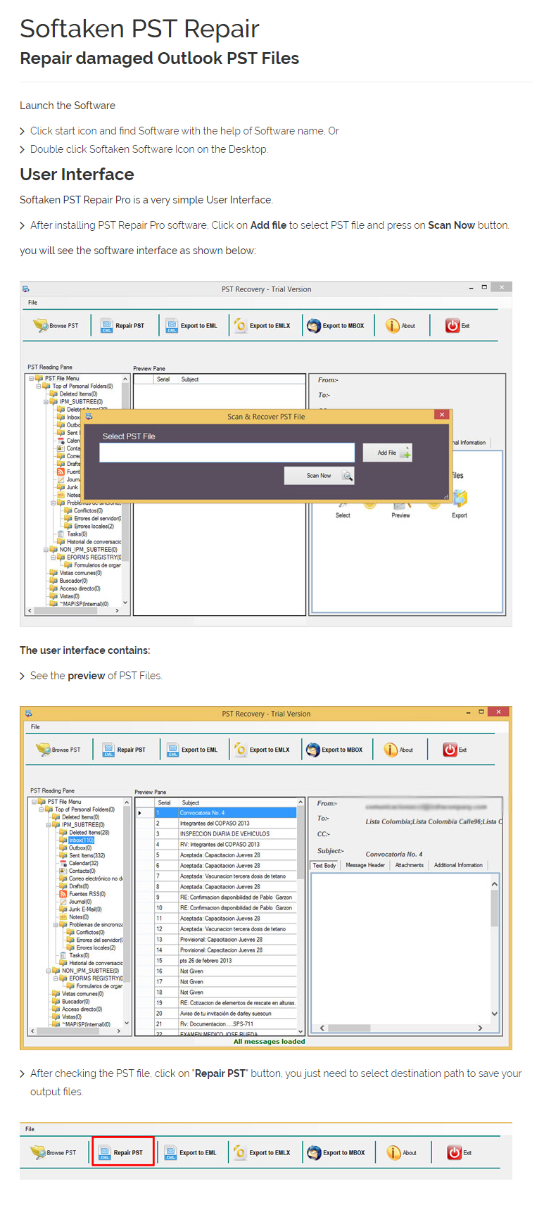 PST Repair User Manual