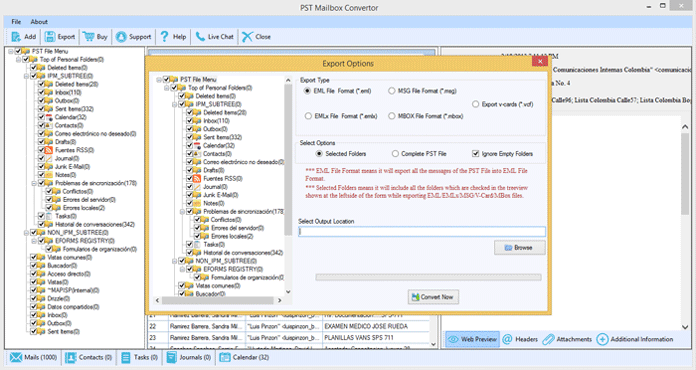 export PST data into other format