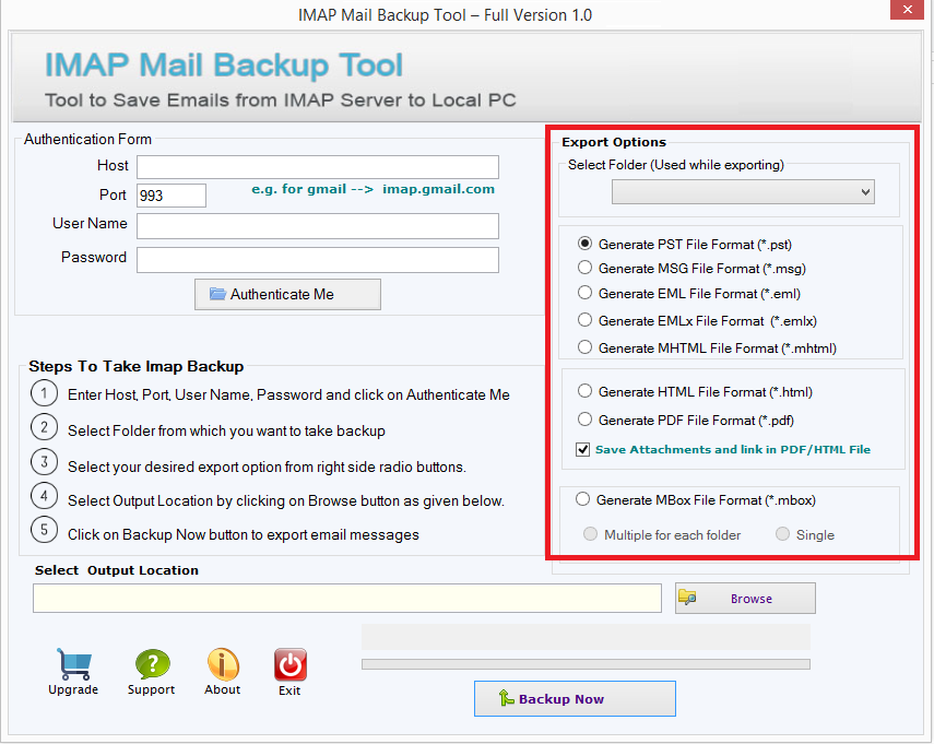 IMAP Mail Backup