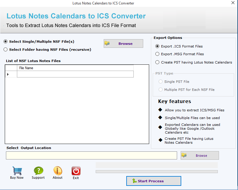 NSF to ICS Converter