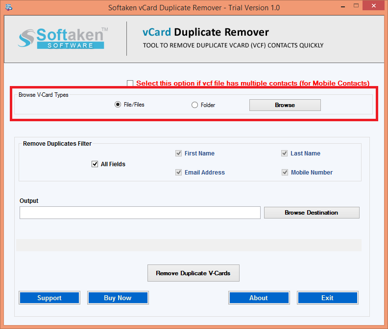 vcard duplicate browse