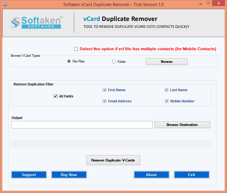 vcard duplicate remover